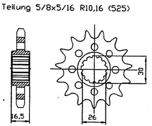 Honda 600 CBR F-B11 Ritzel vorne 16 Zähne