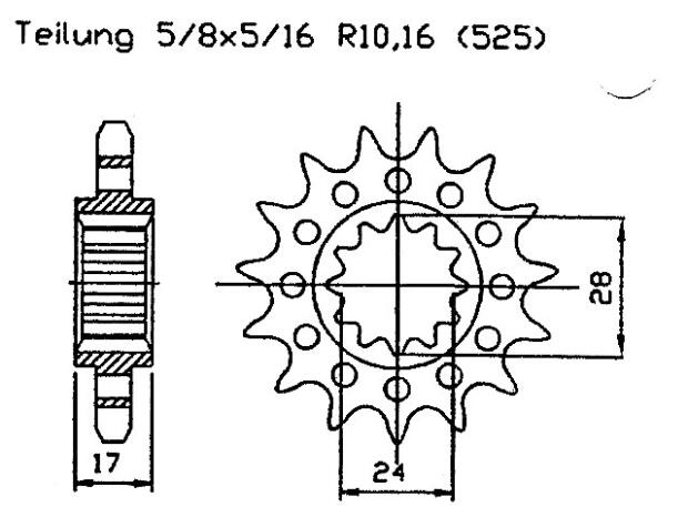Honda 600 CBF 600 N PC3804-07 Ritzel vorne 15 Zähne