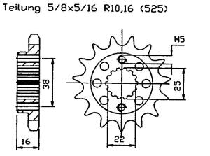 Ducati 1000 Sport S07-08 Ritzel vorne 15 Zähne