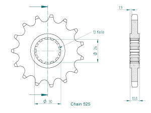 Ritzel vorne 16 Zähne für Yamaha 900 TDM 5PS02-11