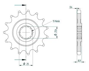 Kawasaki 1000 ZR A1-A3 (Z1000) USA 03-06 front sprocket...