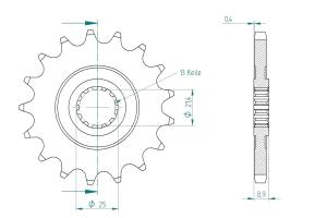 Kawasaki 1000 KLV04-06 Ritzel vorne 17 Zähne