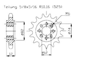 Ritzel vorne 22 Zähne für Gilera 800 GP07-09