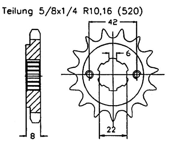 Honda 250 CB RSA MD0280-83 Ritzel vorne 14 Zähne