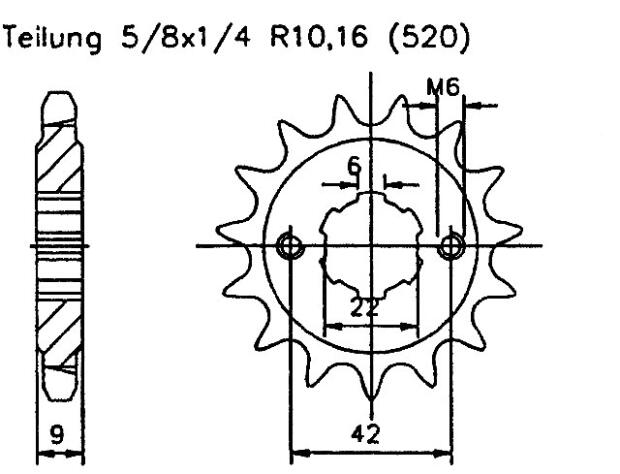 Honda 400 CB NB,NC,ND 81-83 front sprocket 16 teeth