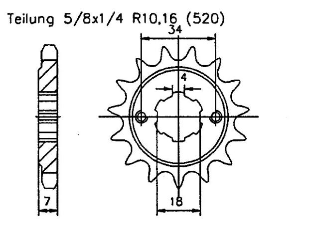 Honda 250 CBX RSE Ritzel vorne 14 Zähne