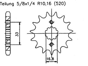 Kawasaki 250 KX F-N1,N2 USA04-05 Ritzel vorne 13 Zähne
