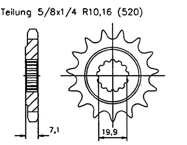 Suzuki 370 SP C/N USA 78-79 front sprocket 15 teeth