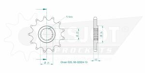 Kettenrad Z.13 für KTM 125 EXC Enduro 1995-1997. LC2