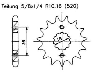 Ritzel Z.13 für Honda NX 250 1988-1993