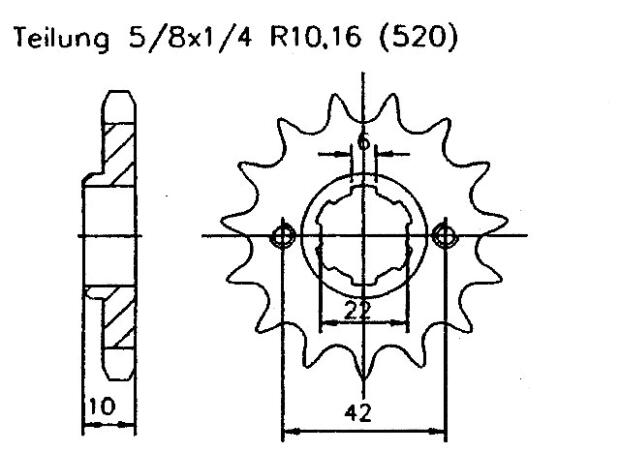 Ritzel Z.15 für Honda 650 NX J Dominator RD02 1988-1988
