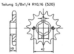 Ritzel Z.15 für Honda 650 NX J Dominator RD02 1988-1988
