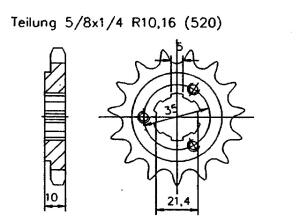 Suzuki 750 DR S-J,UJ,Big SR41B 88 front sprocket 15 teeth