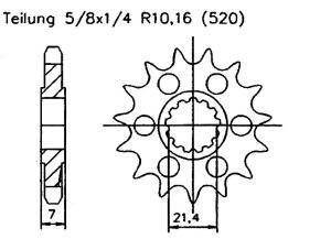 Yamaha 400 FZR RR EXUP 520 Chain Conversion90-95 Ritzel vorne 15 Zähne