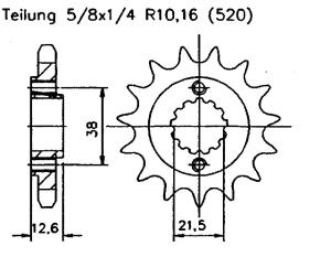Husqvarna 240 CR & USA 84-88 front sprocket 12 teeth