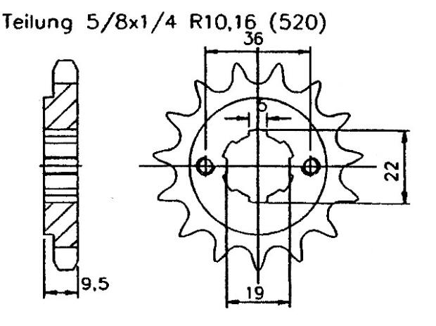 Honda 250 CR R84-85 Ritzel vorne 14 Zähne